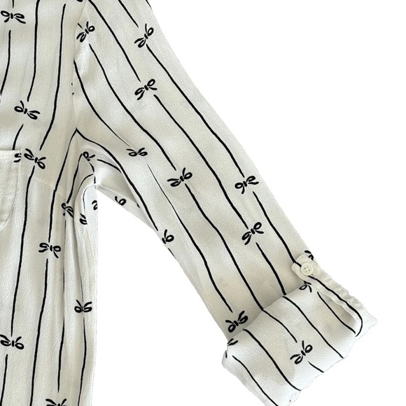 EUC Cooperative Urban Outfitters Bow Tie Button Up Dress Black White (Women’s S) - Picture 10 of 16